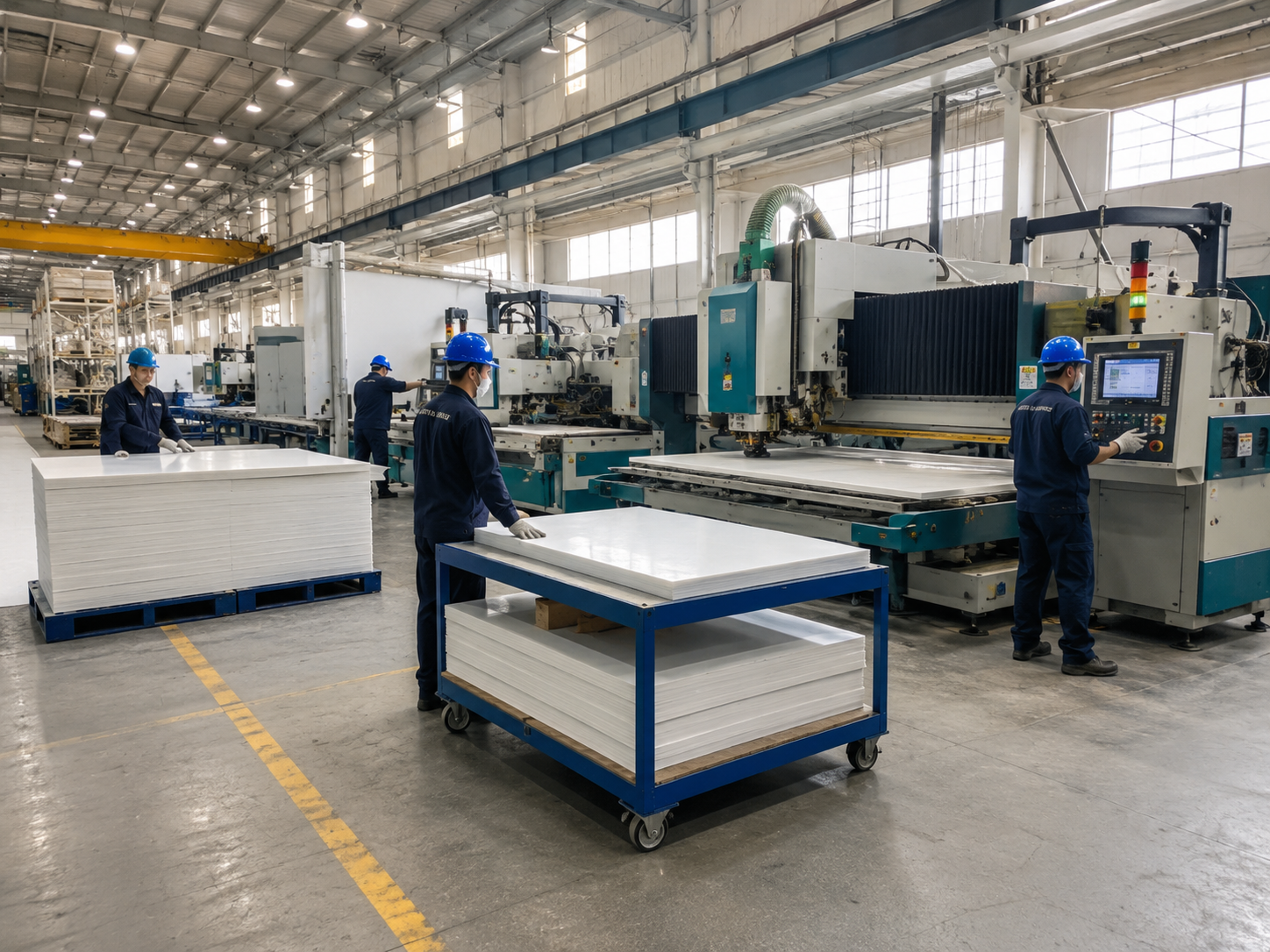 Large production workshop and processing equipment of UHMWPE sheet manufacturer